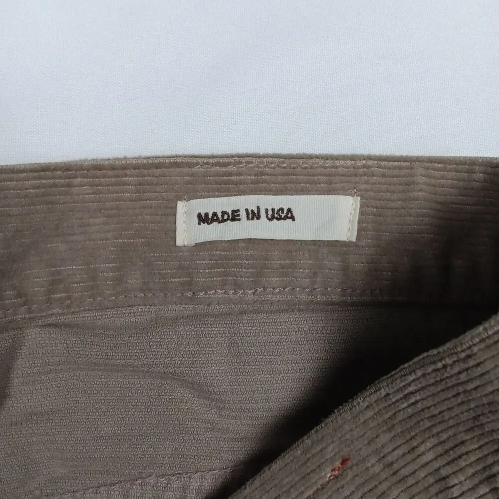 KATO Hiroshi Kato Mens 34 The Pen Slim Fit Corduroy 5 Pocket Pants Light Gray...